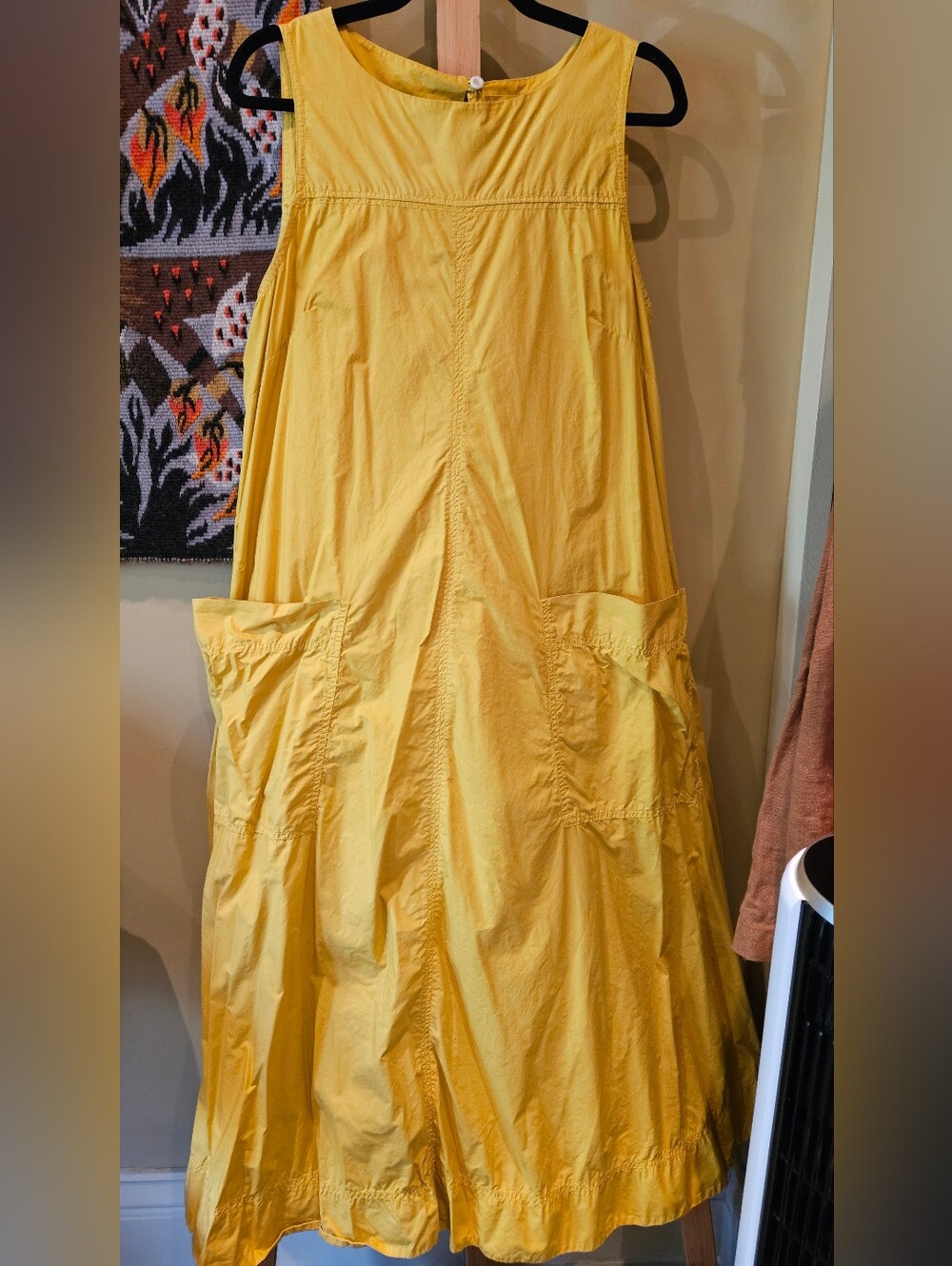 TOAST UK yellow cotton patchpocket maxi dress size 10
